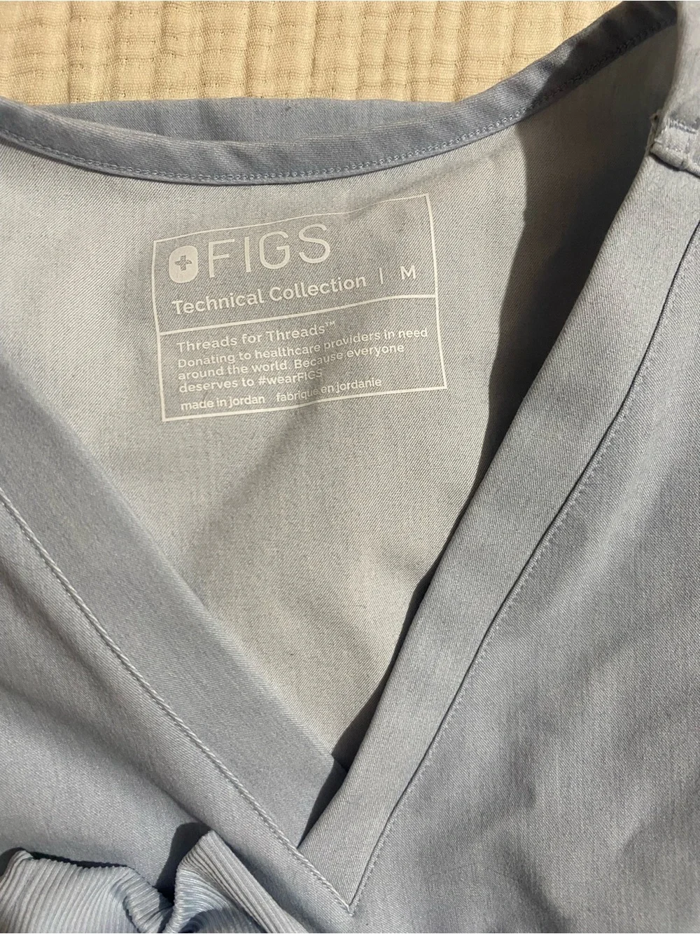 Figs Women's Scrub Set in Chambray. Zamora high waist and Catarina top